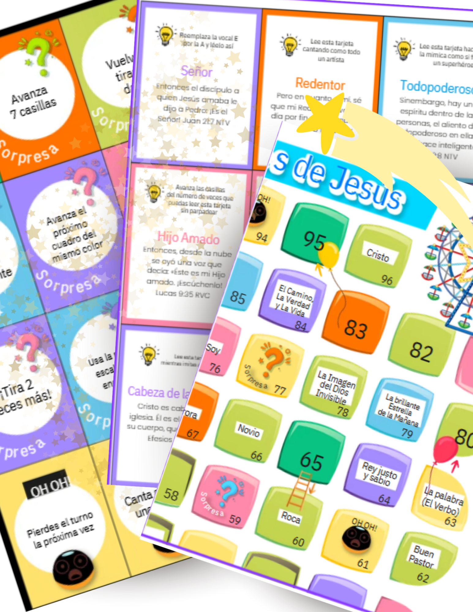 Juego Escalera bíblico en PDF | Nombres de Jesús