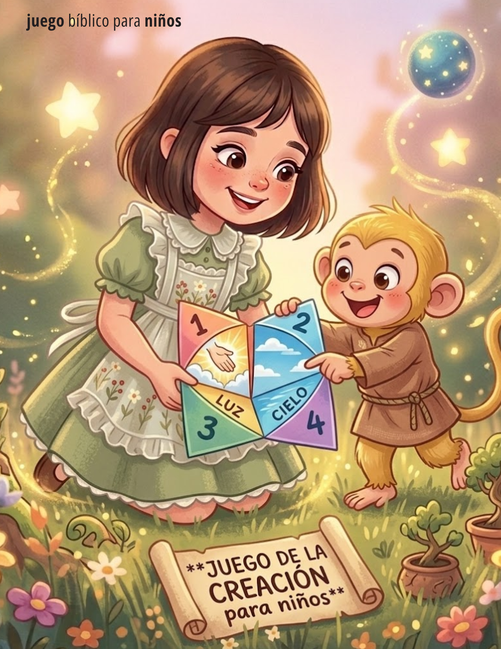 La creación juego comecocos - juegos bíblicos para niños